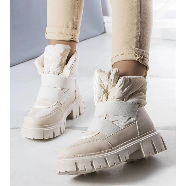 Botas para la nieve sin cordones con aislamiento beige de Francisco 1