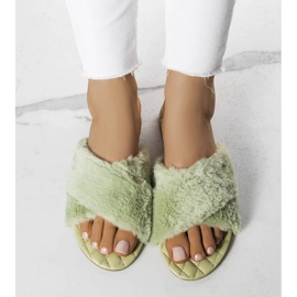 Babuchas Karsyn verdes con pelo 2