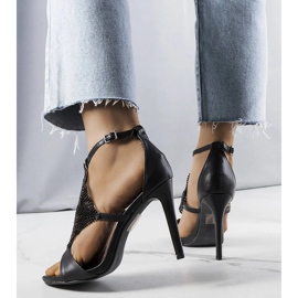 Elegantes sandalias negras de tacón alto de Caleb negro 1 Elegantes sandalias negras de tacón alto de Caleb negro 1