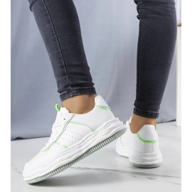Zapatillas blancas con inserciones verdes de Nettie blanco 2