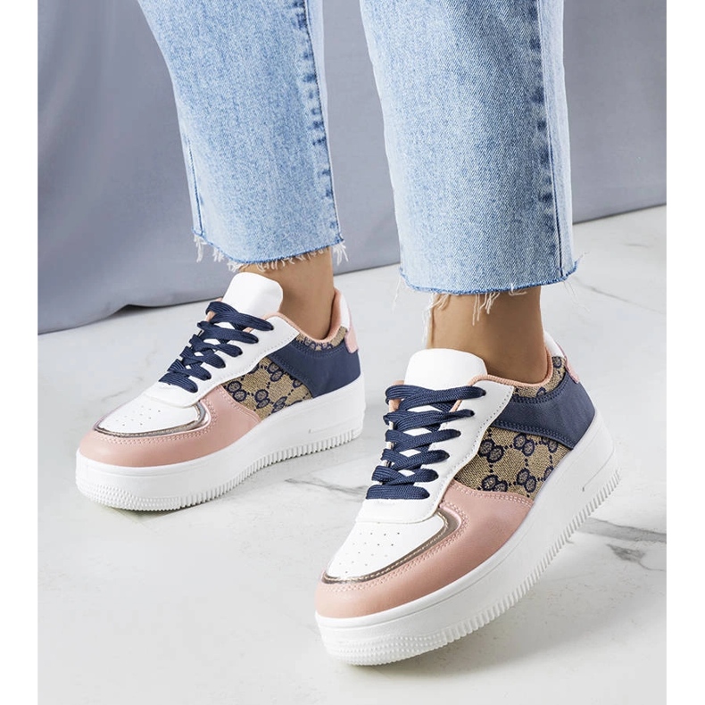 Zapatillas de mujer rosa y azul marino de Luzia 1