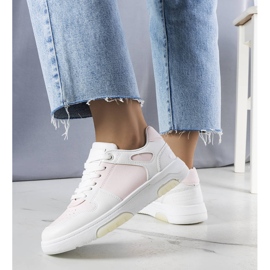 Zapatillas Kristie rosas con plataforma blanco 2