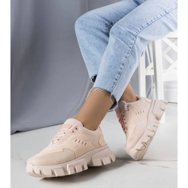Zapatillas rosas en una suela masiva de Inez rosado 1