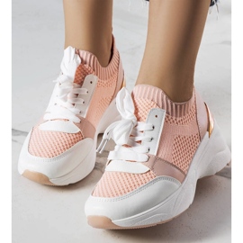 Zapatillas rosas con cuña de Ann rosado 1