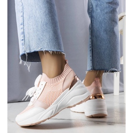 Zapatillas rosas con cuña de Ann rosado 2