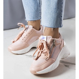 Zapatillas Stacey rosas con cuña 1