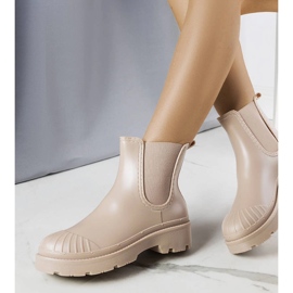 Botas de lluvia cortas beige de Michele 1 Botas de lluvia cortas beige de Michele 1