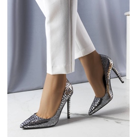 Tacones lacados plata Estelle 1