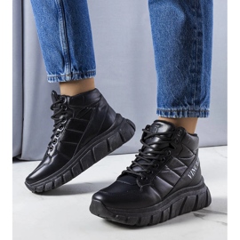 Botas de nieve insuladas luz negras negro 1