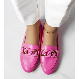 Mocasines rosas con cadena Mamie rosado 2