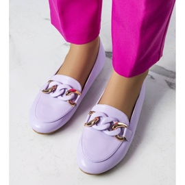 Mocasines morados con cadena de Mamie violeta 2