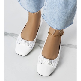 Bailarinas blancas con lazo de Tabitha blanco 1