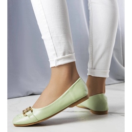 Bailarinas verdes con adorno Iris dorado 1 Bailarinas verdes con adorno Iris dorado 1
