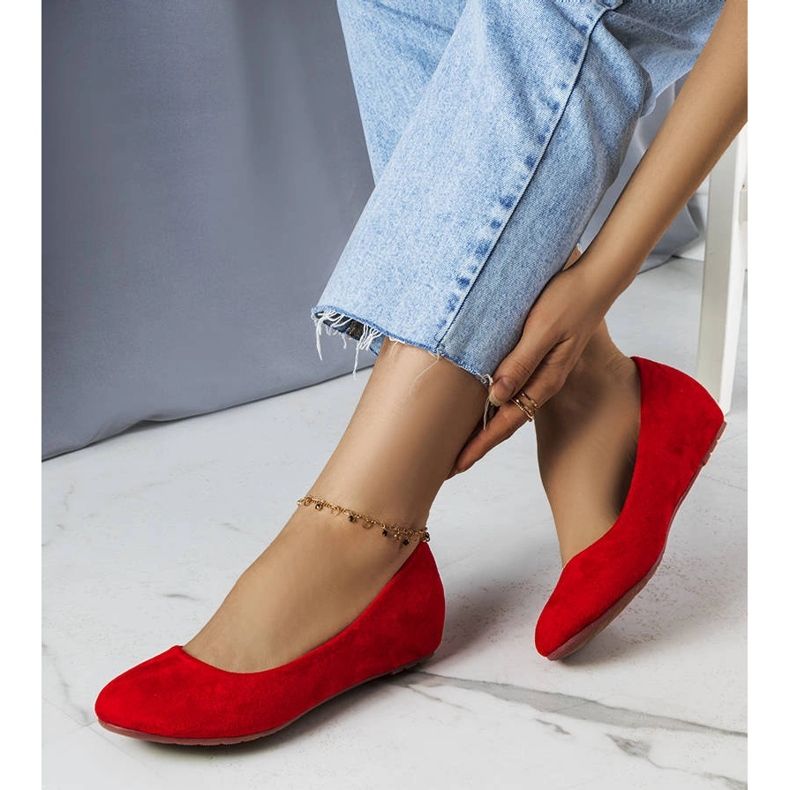 Bailarinas rojas con cuña baja de Sylvia rojo 1 Bailarinas rojas con cuña baja de Sylvia rojo 1