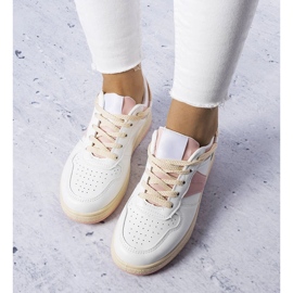 Zapatillas blancas y rosas de mujer de Marcella blanco 2