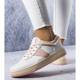 Zapatillas blancas y rosas de mujer de Marcella blanco 1