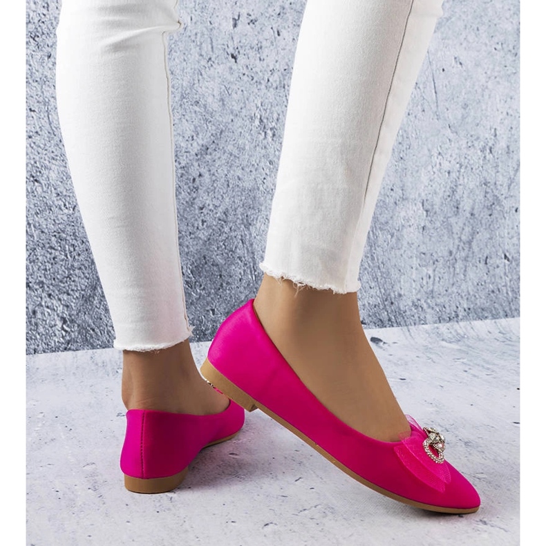 Bailarinas rosas con lazo y pedrería de LaGarde rosado 1 Bailarinas rosas con lazo y pedrería de LaGarde rosado 1