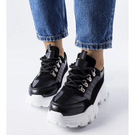 Zapatillas gruesas negras negro 2