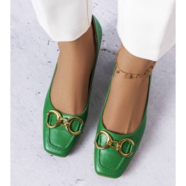 Zapatos de salón verdes con punta cuadrada de Neufvill 1