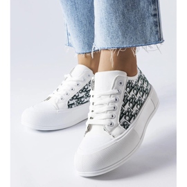Deportivas blancas con estampado Marquis verde blanco 1