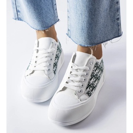 Deportivas blancas con estampado Marquis verde blanco 2