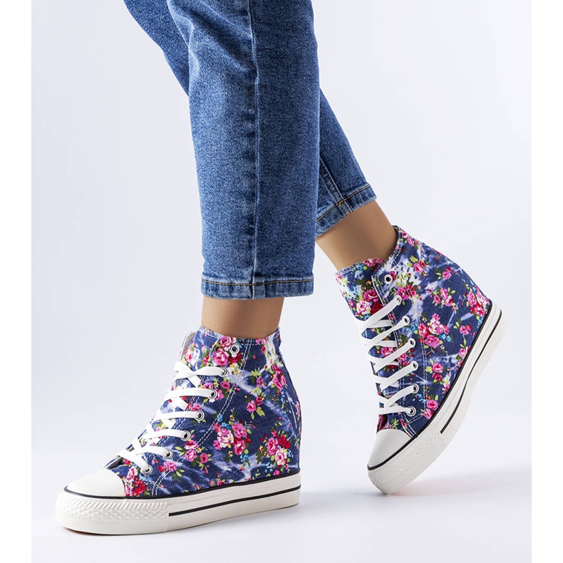 BM Zapatillas con cuña azul marino de Fouquet 1