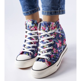 BM Zapatillas con cuña azul marino de Fouquet 3