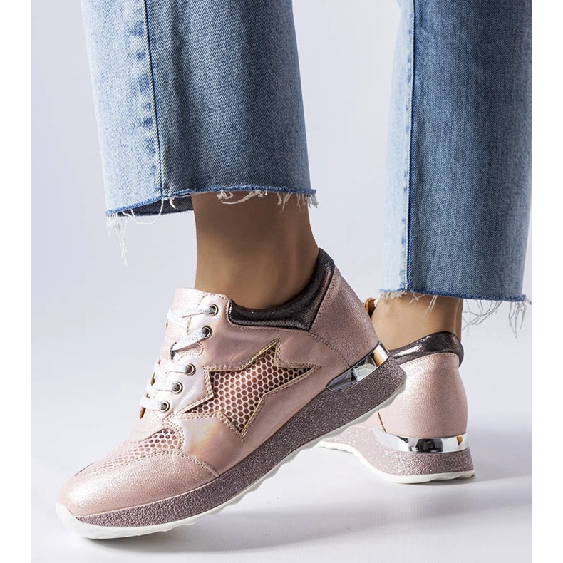 Deportivas rosa brillante Angelier rosado 1