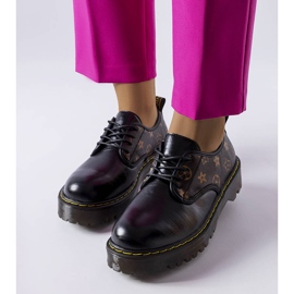 Botas Eugenia negras con inserciones marrones negro 2