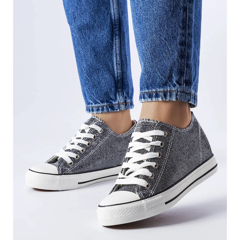 Zapatillas cuña brocado negras de Creta negro 1