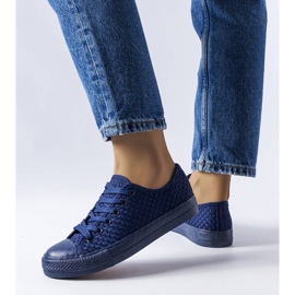 BM Zapatillas tejidas azul marino de Thibodeau 1