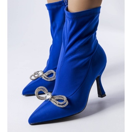 Botines Mars azul con lazo de circonitas 1