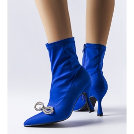 Botines Mars azul con lazo de circonitas 2