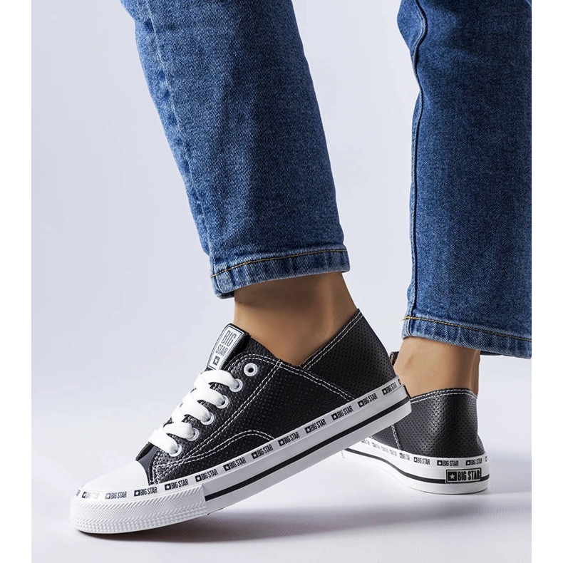 Deportivas negras caladas Big Star FF274023 negro 1