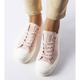 Zapatillas rosas con plataforma de Big Star LL274970 blanco 2