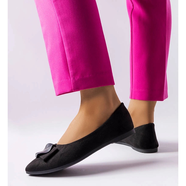 Bailarinas negras decoradas con pedrería Rémy negro 1 Bailarinas negras decoradas con pedrería Rémy negro 1