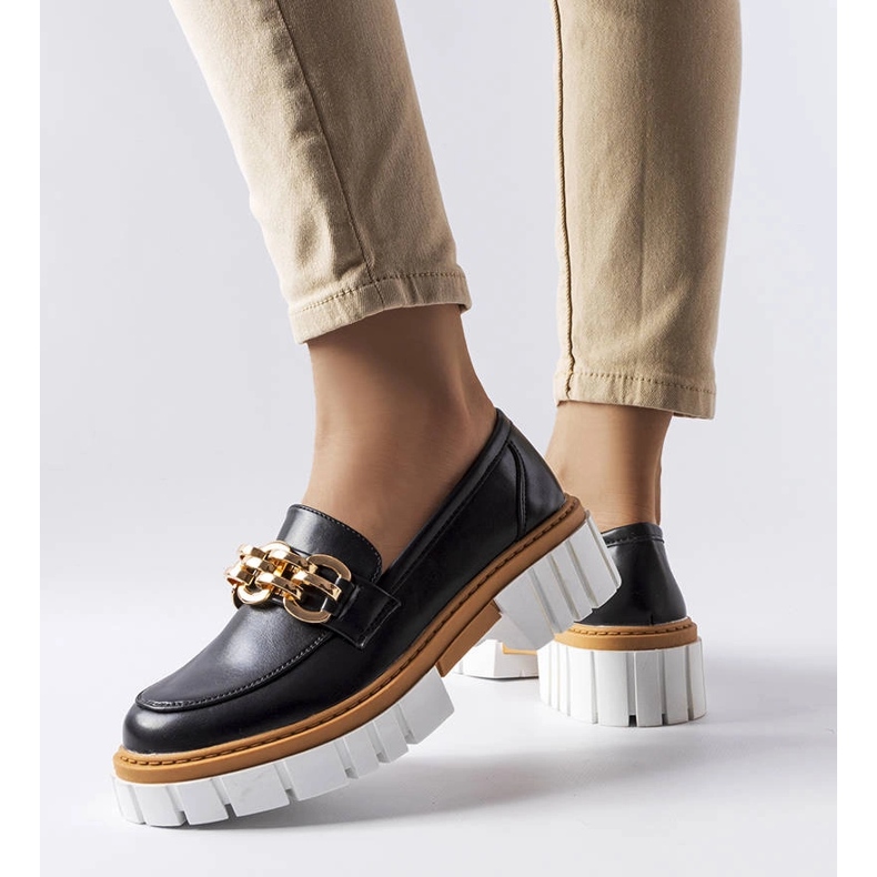 Mocasines negros con suela gruesa de Casgrain 1