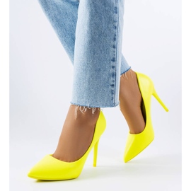 BM Zapatos de tacón amarillo neón de Lamothe 1