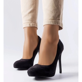 Tacones altos negros de gamuza ecológica Bazinet 2