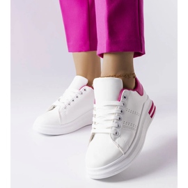 Zapatillas blancas con un toque rosa de Davisson blanco 2