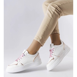 Deportivas blancas atadas con cinta Pryor blanco 2