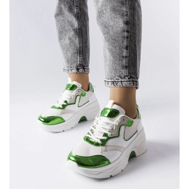 Zapatillas de mujer blancas y verdes de Séguin. blanco 1