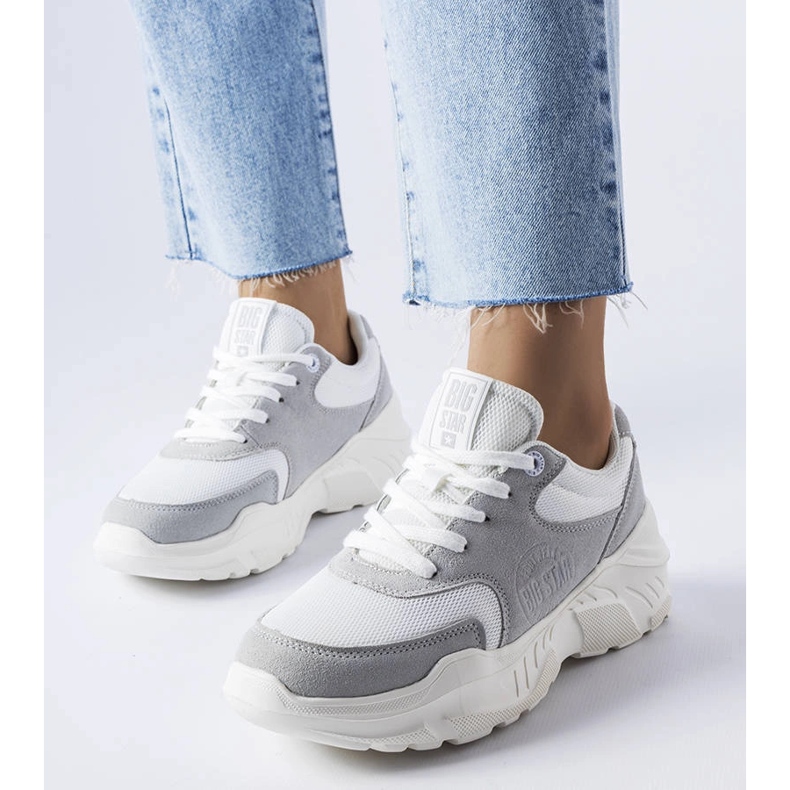 Zapatillas blancas y grises de Big Star JJ274A112 blanco 1