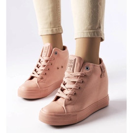 Rosa zapatillas cuña Big Star LL274036 rosado 1