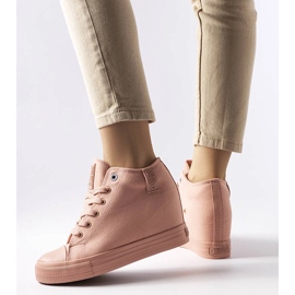 Rosa zapatillas cuña Big Star LL274036 rosado 2