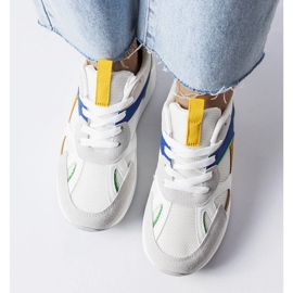 Deportivas blancas de mezcla de materiales de Riel blanco 2