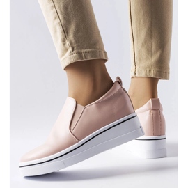 Zapatillas slip-on con cuña rosas de Francoeur rosado 1
