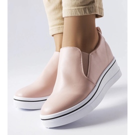Zapatillas slip-on con cuña rosas de Francoeur rosado 2