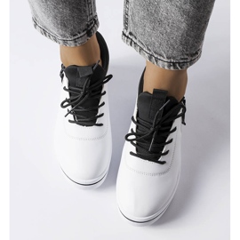 Zapatillas blancas de cuña baja de Mathieu blanco 2
