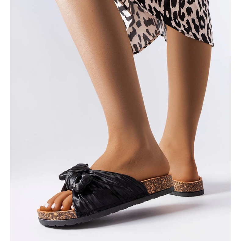 Chanclas negras con lazo de Duplanty negro 1 Chanclas negras con lazo de Duplanty negro 1